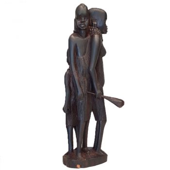 Family Ebony Wood Sculpture