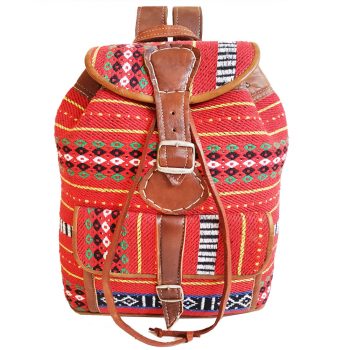 Moroccan Leather Kilim Backpack