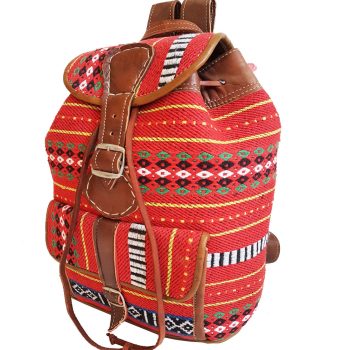 Moroccan Leather Kilim Backpack