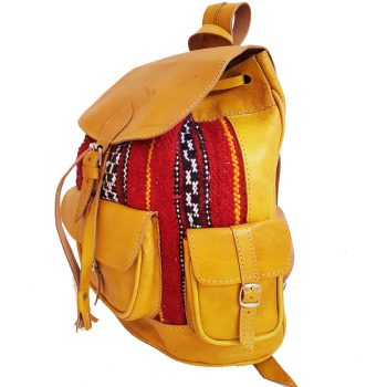Moroccan Leather Kilim Backpack