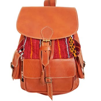 Moroccan Leather Kilim Backpack
