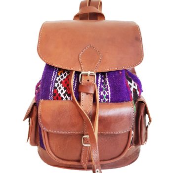 Moroccan Leather Kilim Backpack