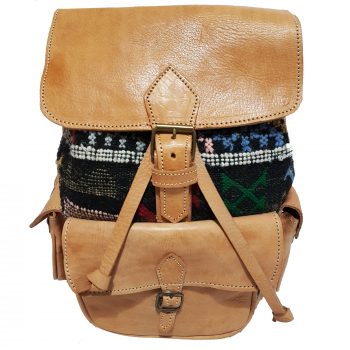 Moroccan Leather Kilim Backpack