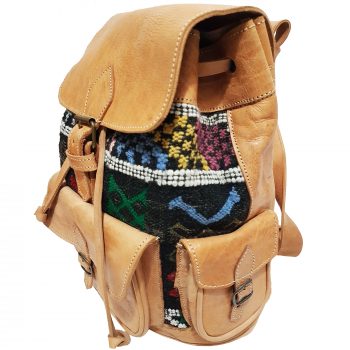 Moroccan Leather Kilim Backpack