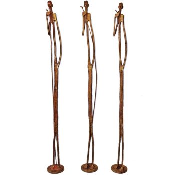 Tall Brass Tribesman Figurine