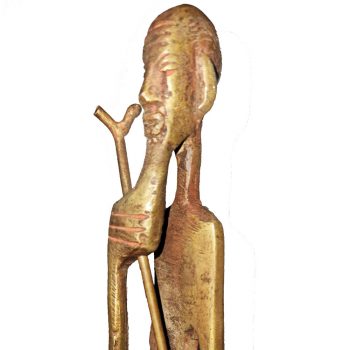 Tall Brass Tribesman Figurine