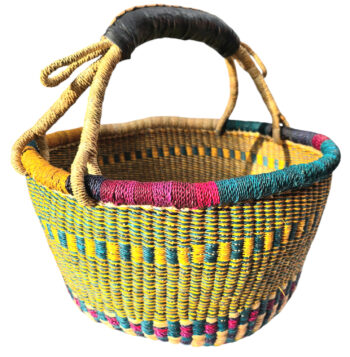 Bolga Basket Round Woven