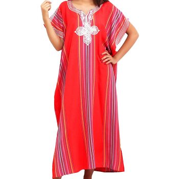 Moroccan Embroidered Melon Kaftan